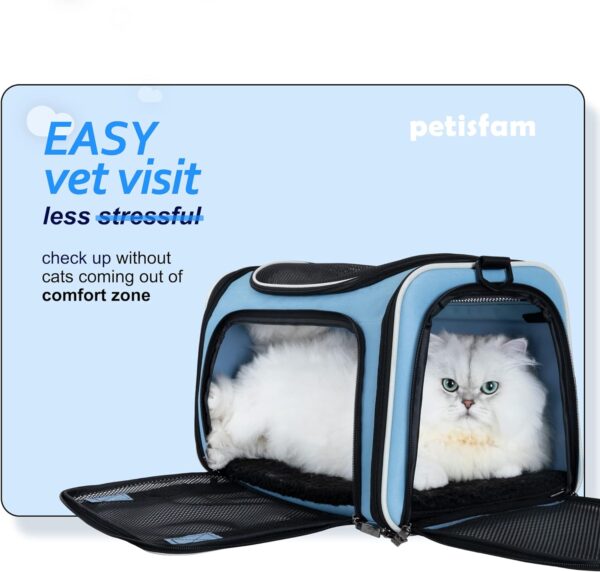 petisfam Soft Pet Travel Carrier Bag for Medium Cats and Puppy. Easy Vet Visit, Airline Approved, Top Loading, Easy Storage - Image 3