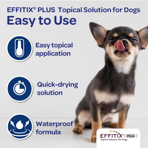 Effitix Plus Topical Solution for Dogs - Flea and Tick for Toy Dogs (5-10.9lbs), 3 Doses, Waterproof Topical Prevention (by Virbac) - Image 7