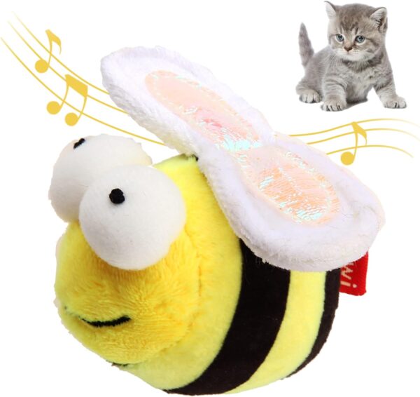 Gigwi Chirpy Bee Sound Toy for Cats, Interactive Squeaking Cat Toys Melody Chaser Play and Squeak Kitten Toy for Boredom