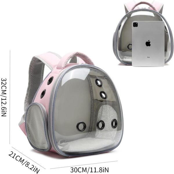 Portable Travel pet Backpack Carrier Hamster Bag Guinea Pig Bird small dog cat Backpack Turtle Carrier Rabbit Cage Rabbit Guinea Pig Squirrel Bearded Dragon Breathable Hangbag (pink) - Image 3