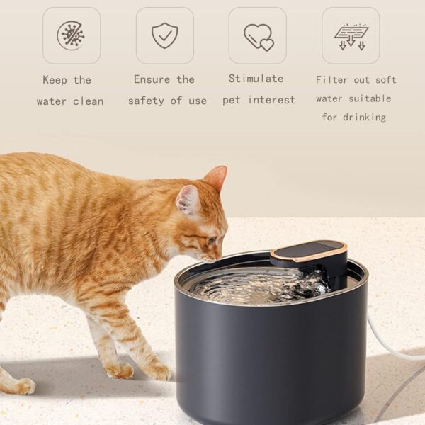 Cat Water Fountain Inside, Dog Water Bowl Dispenser, Automatic Pet Water Fountain, 0.88lb/3L BPA-Free Smart Pump for Cats, Dogs, Multiple Pets, Cat Feeding & Watering Supplies (Navy) - Image 6