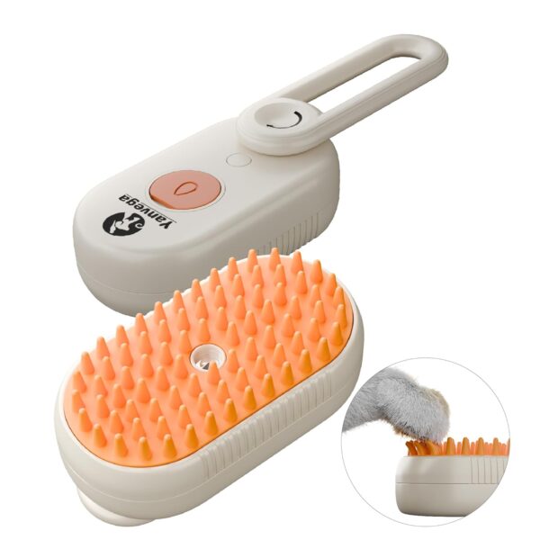 Cat Brush Water Spray Brush Cat Grooming Supplies, Dog Hair Brush Soft Touch Shedding Brush Massage Grooming Combing Brush, With Rotatable Handle Pet Hair Cleaning Removing Tangled Loose Hair