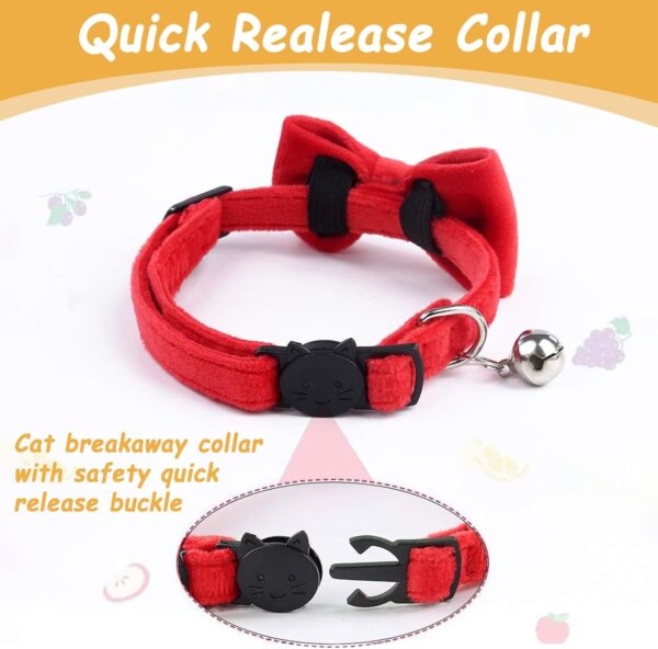 Cat Collar Breakaway with Bells - 3 Pack Breakaway Cat Collars Quick Release Safe Buckle Adjustable Kitten Collar for Girl Boy Cats Pets Supplies,Stuff,Accessories (Bow tie) - Image 5