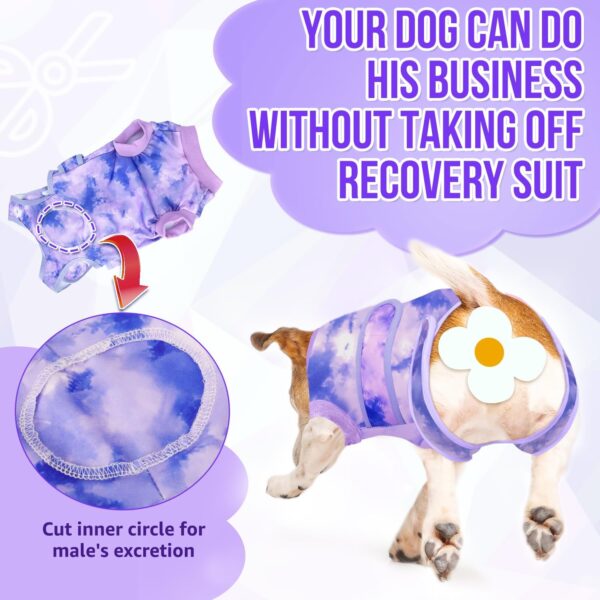 SlowTon Dog Surgery Recovery Suit - Zipper On Dog Onesies After Surgery for Female Male Dog, Abdominal Wounds Bandages Cone/E-Collar Alternative Dog Surgical Body Suit Shirt (Purple - Tie Dye,L) - Image 6