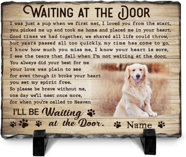 Waiting At The Door Dog Memorial, Personalized Memorial Gifts for Loss of Dog, Dog Memorial Stone, Pet Memorial Gifts, Pet Loss Gifts - Personalized Keepsake for Beloved Dog or Cat - Image 7