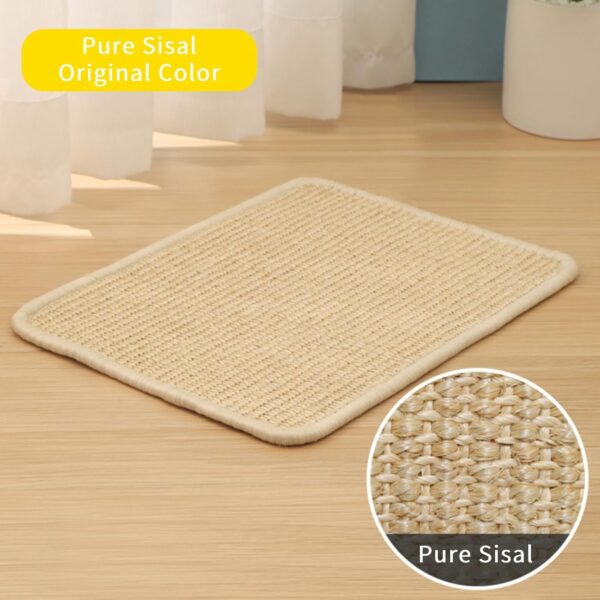 Cat Scratcher Mat for Indoor Cats, Natural Sisal Cat Scratch Blanket with Tapes, Cat Floor Corner Scratching Pad, Cat Furniture Couch Carpets Protector (L (31.5 x 23.6 Inch) / 1 Pack) - Image 7