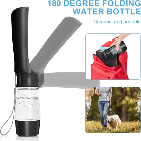 Dog Water Bottle with Food Container - Collapsible Portable Dog Water Dispenser Leak Proof Puppy Drinking Cup, Dog Travel Water Bowls Accessories for Pet Outdoor Walking Hiking (Black) - Image 3