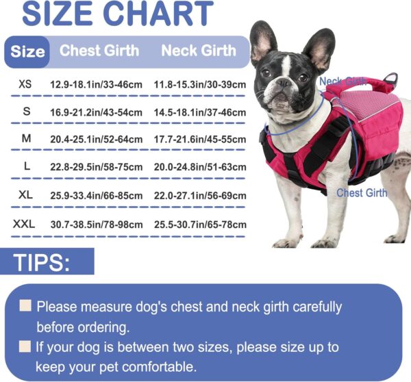 KOESON Dog Life Jacket Small, High Flotation Dog Life Vest for Swimming Boating, Reflective Adjustable Dog Floating Vest with Rescue Handle for Small Medium Large Dogs Pink XS - Image 5