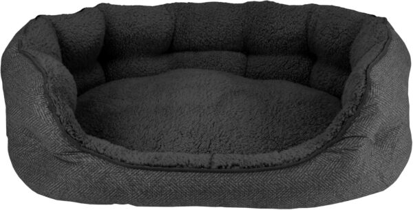 Arlee Cozy Orthopedic Memory Foam Dog Bed - Premium, Durable, Washable, and Easy to Clean Fabric, Chew Proof Pet Bed for Small and Medium Pets, Ultimate Comfort & Style, Oval - Black(M) - Image 2