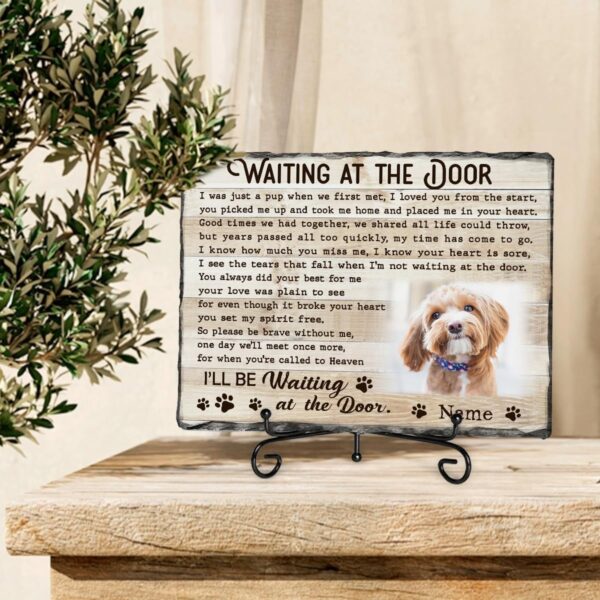 Waiting At The Door Dog Memorial, Personalized Memorial Gifts for Loss of Dog, Dog Memorial Stone, Pet Memorial Gifts, Pet Loss Gifts - Personalized Keepsake for Beloved Dog or Cat - Image 2