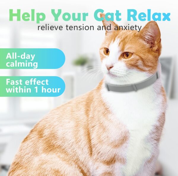 Cat Calming Collar 4 Pack Calming Collar for Cats Adjustable Lengths Pheromone Collar for Cats Calming Cat Collar to Anxiety Relief, Stress Relief - Image 2