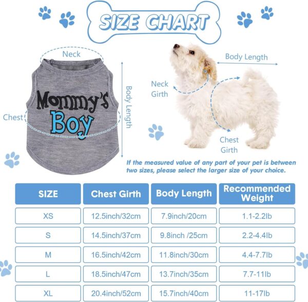 Sadnyy 6 Pack Dog Shirt Small Boy Pet Puppy Clothes Doggy Tee Tank Top Kitten Shirts with Letters for Small Medium Dogs Cats Soft Cozy Chihuahua Vest Apparel for Dog Cat Puppy(X-Small) - Image 2