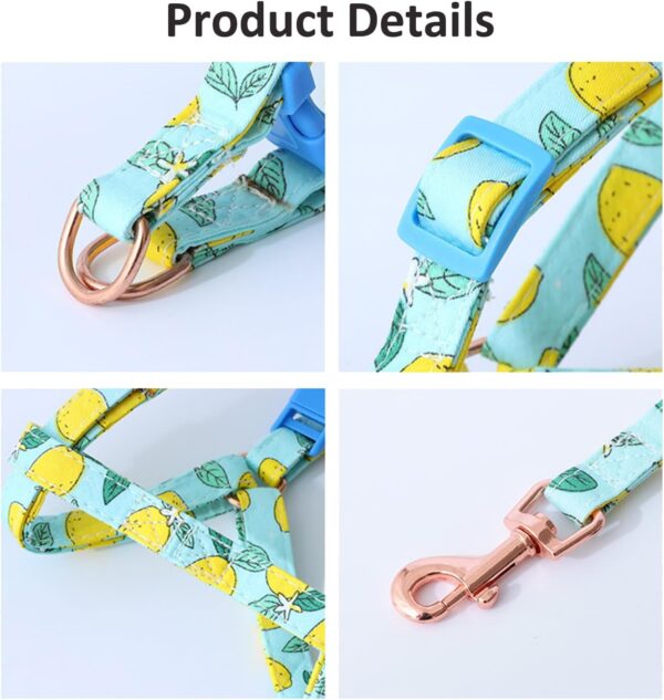 Cat Harness with Leash, Fruit Pattern Step in Dog Harness Vest, Adjustable Lightweight Pet Harness for Cat Puppy Small Dogs Avocado S - Image 3