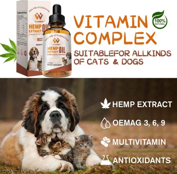 (3-Pack) Hemp Oil for Dogs Cats -Calming Drops Dog Relaxants - Help Pets Anxiety Stress Hip & Joint Pain Relief Arthritis - Organic Pet Hemp Treats - Image 4