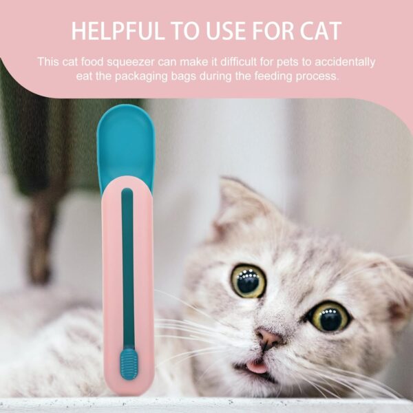 Ipetboom Dog Bowls Dog Bowls Pet Feeder Cat Strip Squeeze Spoon: Lickable Wet Cat Treats Pet Liquid Snack Feeding Watering Supplies Wet Cat Food Storage Pet Food Spoon Blue Dog Bowl Cat Bowls - Image 9