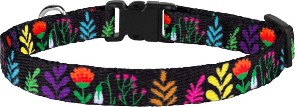 CollarDirect Cat Collar with Bell Floral Pattern 2 Pack Set Flower Adjustable Safety Breakaway Collars for Cats Kitten (Black + Yellow) - Image 4