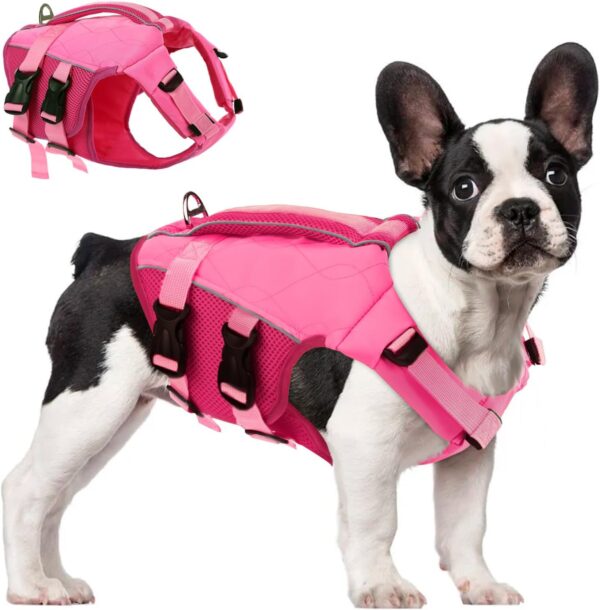 ASENKU Dog Life Jacket with Rescue Handle, Dog Life Vest for Swimming Boating with High Flotation, Ripstop Lightweight Pet Life Preserver with Reflective Stripes for Small Medium Large Dogs - Image 4