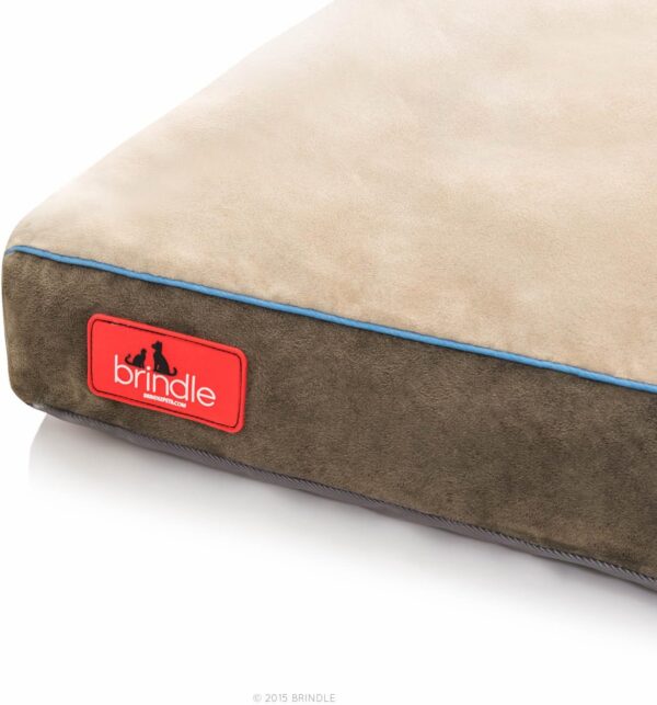 BRINDLE Khaki Shredded Memory Foam Pet Bed - Pet Essentials - Orthopedic Design - Pet Crate Compatible - Machine Washable Cover - Indoor Pet Bed for Dogs, Puppies, Cats, and Rabbits - Size Small - Image 9