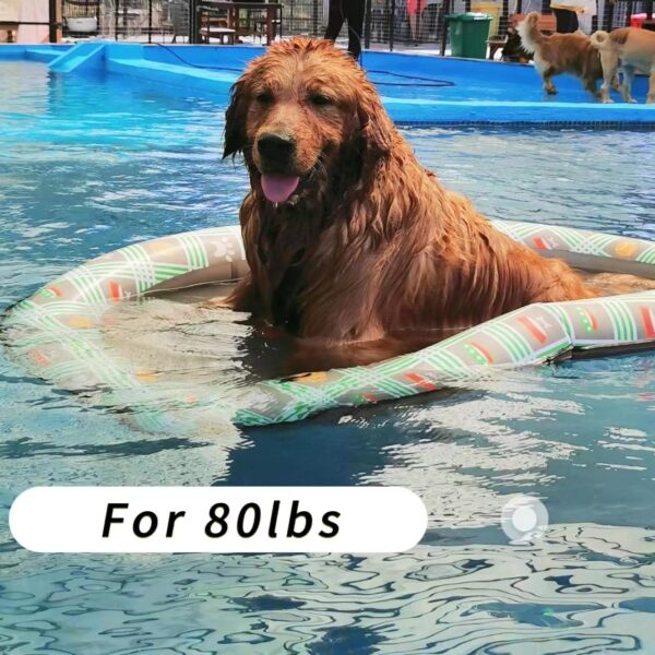 Dog Float for Pool, Dog Pool Float Inflatable for Large Doggy Foldable Lake Raft for Heavy Duty Pet Puppy Float Row Swimming-Up to 80 Lbs - Image 3