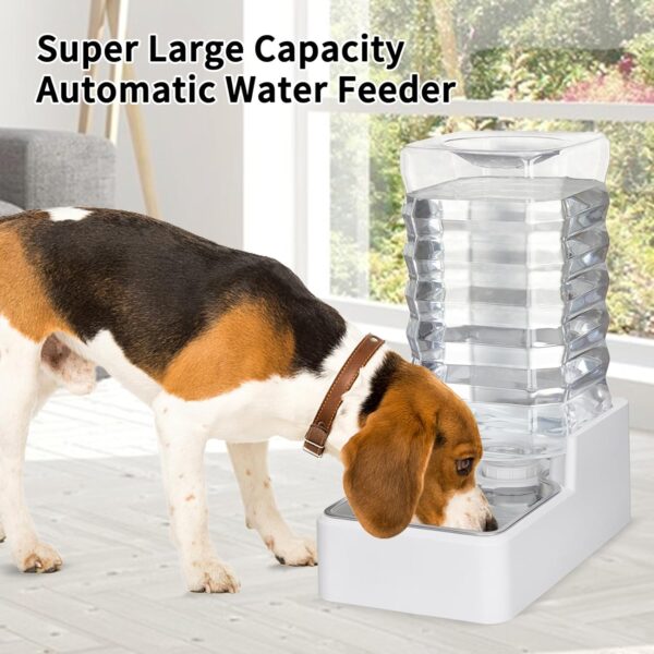 Sfozstra 9L Automatic Dog and Cat Water Dispenser with Stainless Steel Bowl Gravity Waterer,Large Capacity and Drinking,100% BPA-Free,Suitable for Medium and Large-Sized Cats and Dogs (White, 9L) - Image 6