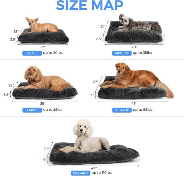 41 Inch Comfort Plush Dog Bed with Granular Foam Sponge Support - Removable Machine Washable Cover, Waterproof Lining, Non-Slip Bottom - Fits Extra Large, Large, Medium, Small Crates (Gray) - Image 7