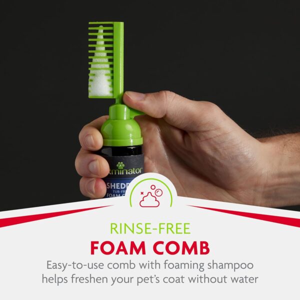 FURminator Tub-Free Deshedding Foam Comb, 3 Ounces, Grooming Comb for Cats Helps Freshen Coat and Reduce Odors with No Rinsing - Image 5