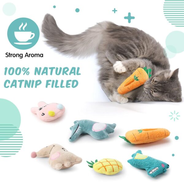 20 Pieces Catnip Toys for Indoor Cat Plush Cat Chew Toys Lovely Kitten Catnip Toys Cat Toys Kitten Entertaining Interactive Cat Toys for Cat Kitten (Lovely) - Image 4