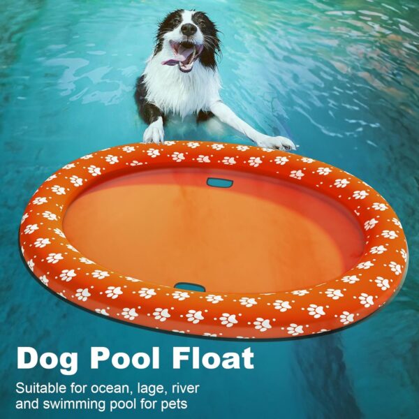 Dog Pool Float Summer Dog Floats for Pool, Sturdy Dog Float Raft for Large Dogs, Scratch Resistant Dog Floties for Pool, Lake (Orange, Large) - Image 2