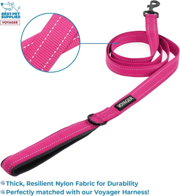 Voyager Step-in Lock Adjustable Cat Harness w. Cat Leash Combo Set with Neoprene Handle 5ft - Supports Small, Medium and Large Breed Cats by Best Pet Supplies - Fuchsia, XXS - Image 3