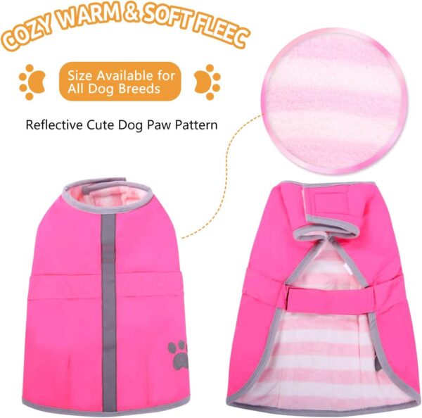 Queenmore Cold Weather Dog Coats Loft Reversible Winter Fleece Dog Vest Waterproof Pet Jacket Available in Extra Small, Small, Medium, Large Extra Large sizes - Image 2