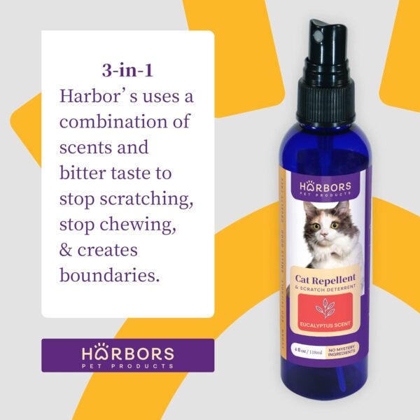 Harbor's Cat Repellent - Scented | Cat Repellent Spray Indoor - 4 oz | Cat Training Spray | Cat Repellent for Furniture | Cat Repellent for Plant (Eucalyptus) - Image 2