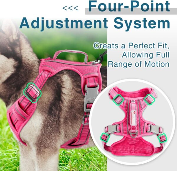 BARKBAY Dog Harness No Pull with ID Tag Pocket - Heavy Duty, Reflective, Easy Control for Large Dogs (Pink,L) - Image 7