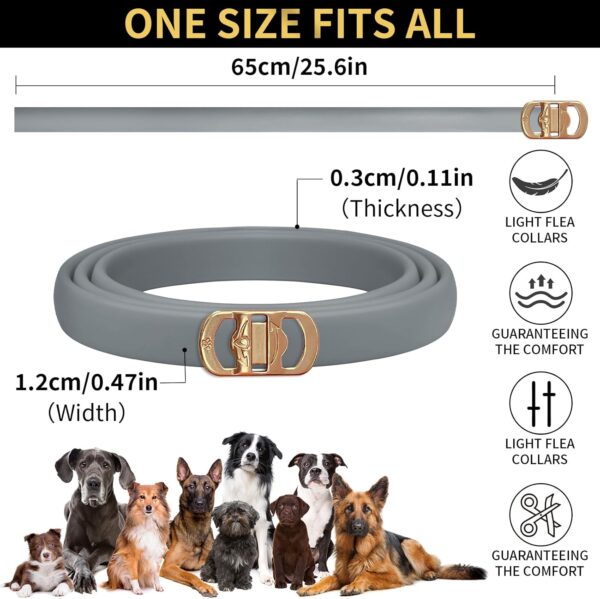 4 Pack Flea Collar for Dogs, 32 Months Flea and Tick Prevention for Dogs, Waterproof Dog Flea Collar, Dog Flea and Tick Treatment, Adjustable Flea and Tick Collar for Dogs Puppy-Black&Gray - Image 7