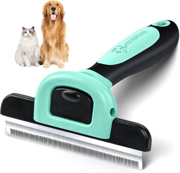 MIU COLOR Pet Grooming Brush, Deshedding Tool for Dogs & Cats, Effectively Reduces Shedding by up to 95% for Short Medium and Long Pet Hair，Spring Green