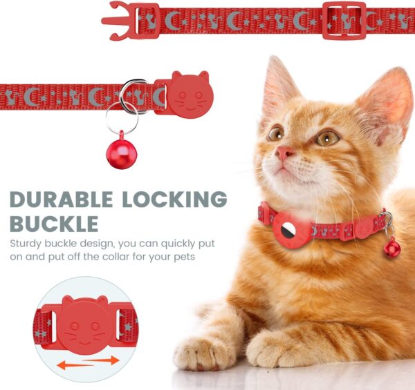 Airtag Cat Collar, Striking Collar for Cat with Safety Buckle and Waterproof Air Tag Holder in 3/8" Width, Cat Airtag Collar, Cat GPS Tracker Collar Compatible with Apple Airtag for Cat Puppy - Image 4