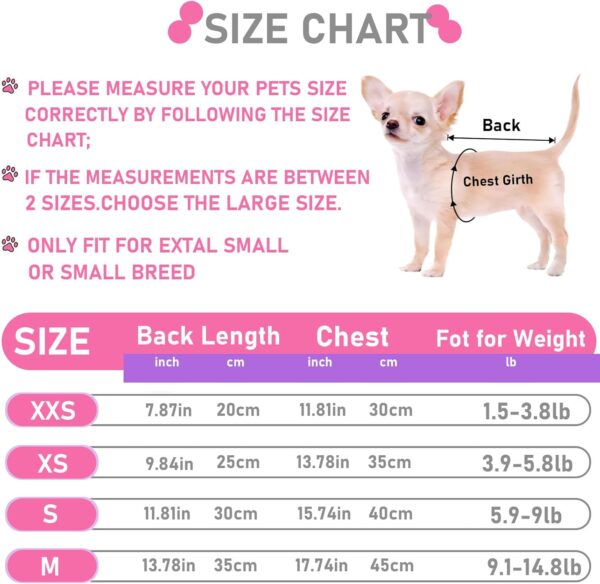 2-Pack Dog Dresses for Small Dog Girls Cute Princess Girl Dog Clothes with Bling Rhinestones Tutu Pet Dress Outfit Female Dog Clothes for Small Dog Girl Teacup Chihuahua Yorkie (XX-Small) - Image 5