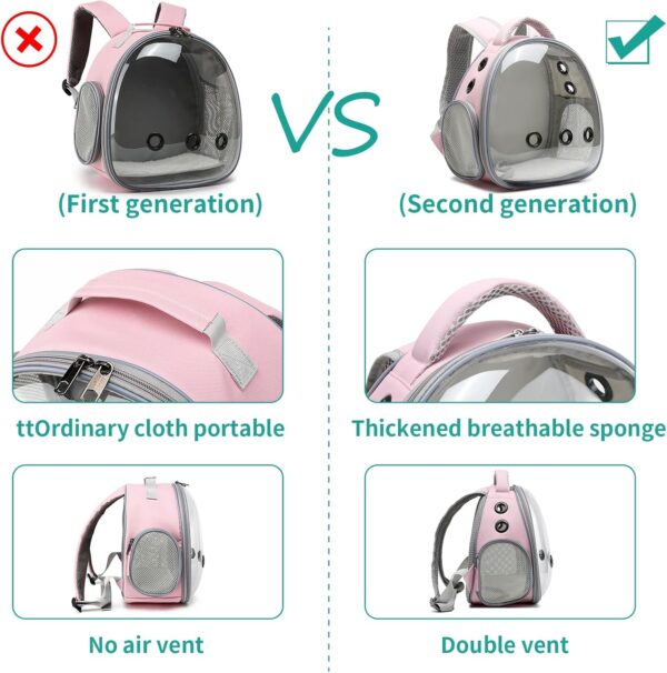 Portable Travel pet Backpack Carrier Hamster Bag Guinea Pig Bird small dog cat Backpack Turtle Carrier Rabbit Cage Rabbit Guinea Pig Squirrel Bearded Dragon Breathable Hangbag (pink) - Image 4