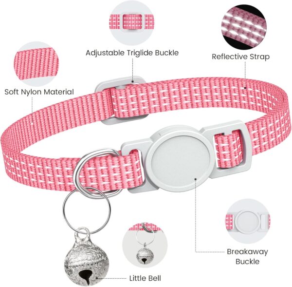 5 Pack Reflective-Breakaway Cat Collars with Bells,Adjustable Small Cat Collar,Ideal for Girl Cats Male Cats Kittens Puppies,Pet Supplies Stuff Accessories 7.9" - 13" (5 Bright Colors) - Image 3