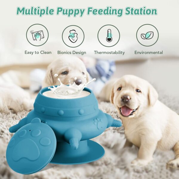 Puppy Feeder for Multiple Puppies, 4 Teats Puppy Milk Feeder Puppy Nipple Feeder Silicone Puppy Nursing Station, 240ml Puppy Nursing Bottles for Kittens, Puppies, Rabbits - Image 6