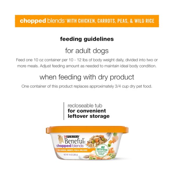 Purina Beneful Wet Dog Food, Chopped Blends With Chicken - 10 oz. Tubs (Pack of 8) - Image 10