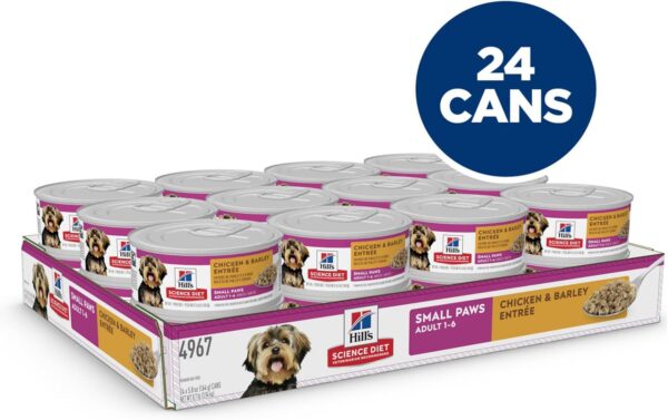 Hill's Science Diet Small & Mini, Senior Adult 7+, Small & Mini Breeds Senior Premium Nutrition, Wet Dog Food, Chicken & Barley Loaf, 5.8 oz Can, Case of 24 - Image 2