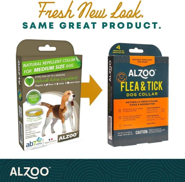 Flea & Tick Dog Collar, Helps Repel Fleas, Ticks & Mosquitoes, 100% Plant-Based Active Ingredients, Phthalates and PVC Free, Up to 4 Months Protection, for Medium-Sized Dogs: 16-40 lbs, Single - Image 2