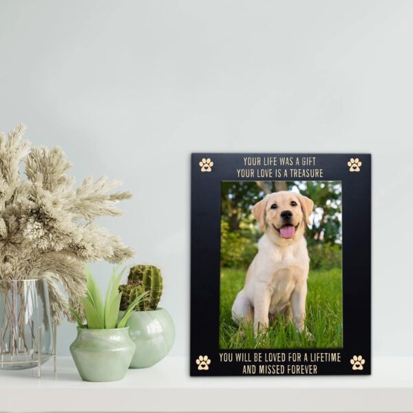 Pet Memorial Engraved Photo Frame, Pet Loss Gifts, Cat Loss Gift, Dog Loss Gift, Pet Bereavement Gift, Pet Sympathy Gift, Pet Loss Frame, Your Life Was a Gift, Your Love is a Treasure - Image 2