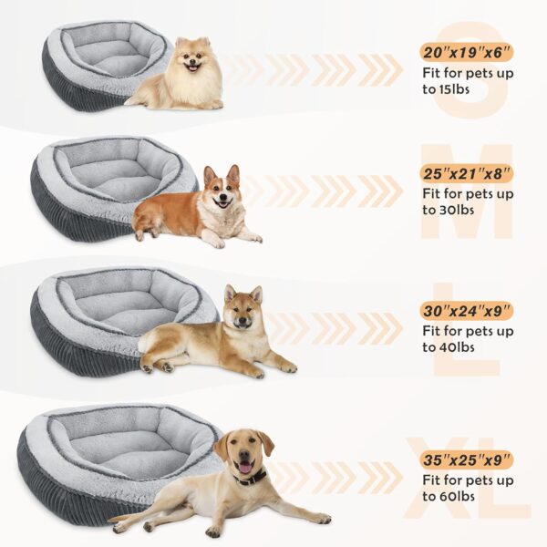 SIWA MARY Dog Beds for Small Medium Large Dogs & Cats. Washable Pet Bed, Orthopedic Dog Sofa Bed, Luxury Wide Side Fancy Design, Soft Calming Sleeping Warming Puppy Bed, Anti-Slip Bottom - Image 7