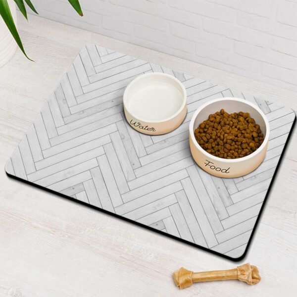 Dog Food Mats for Floors Absorbent, Pet Cat Food Mat - Quick Dry Dog Bowl Mats for Food and Water, Eco-Friendly Boho Pet Supplies 12" x 20"