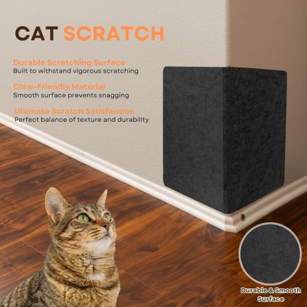 Cat Scratcher Board (2-Pack,15.7''*23.6')- Foldable and Customizable Horizontal Furniture Protector from Cats Scratching, Sturdy Guard Pads with Self-Adhesive Backing (Black) - Image 2