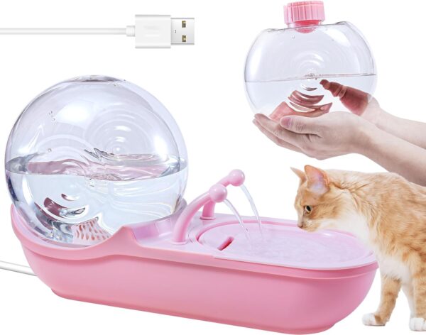 Cat Water Fountain - 152oz/4.5L Silent Smart Pump, Dual Filtration System, Premium ABS Material - Pet Water Dispenser for Cats and Small Dogs - 3 Color Options (Blue/Pink/Yellow) (pink)