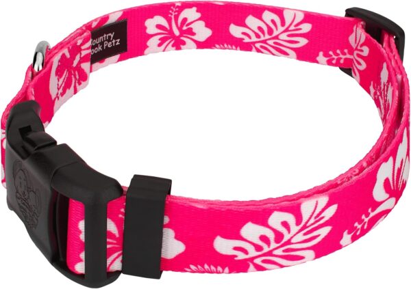 Country Brook Petz - Deluxe Dog Collar - Made of Premium Polyester for Durability, Comfort & Style - Vibrant Summer Breeze Collection, Pink Hawaiian, Small - Image 5