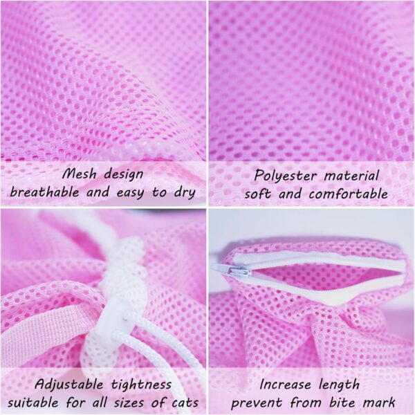 Cat Bathing Bag, Adjustable Anti-bite and Anti-Scratch Cat Shower Mesh Grooming Bag for Pet Dogs and Cats - Image 2