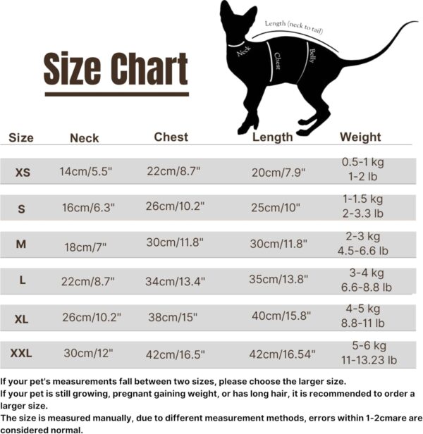 Sphynx Cat Clothes, Moon Print Turtleneck Cotton T-Shirt for Devon Rex Sphynx Cats (Black, Small) - Image 2